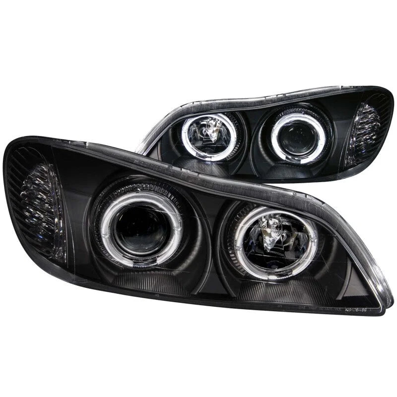ANZO 2000-2004 Infiniti I30 Projector Headlights w/ Halo Black - Side View