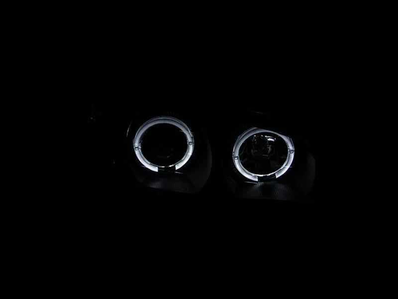 ANZO 2000-2004 Infiniti I30 Projector Headlights w/ Halo Black - Back View