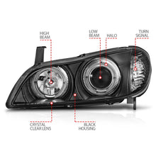 Load image into Gallery viewer, ANZO 2000-2004 Infiniti I30 Projector Headlights w/ Halo Black - Additional View 5