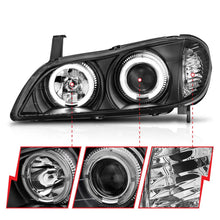 Load image into Gallery viewer, ANZO 2000-2004 Infiniti I30 Projector Headlights w/ Halo Black - Additional View 7