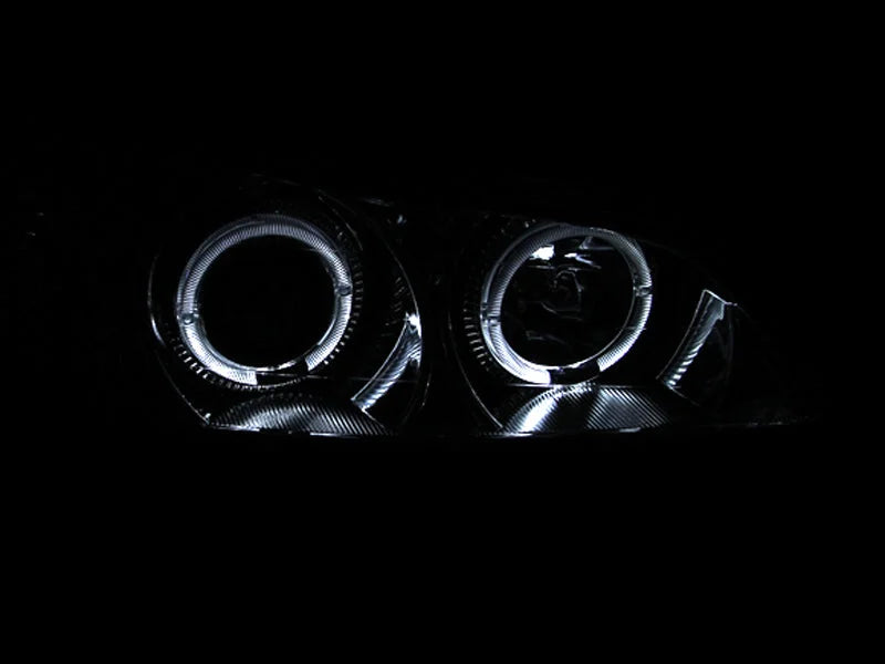 ANZO 2000-2004 Infiniti I30 Projector Headlights w/ Halo Chrome - Side View