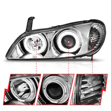Load image into Gallery viewer, ANZO 2000-2004 Infiniti I30 Projector Headlights w/ Halo Chrome - Installation View