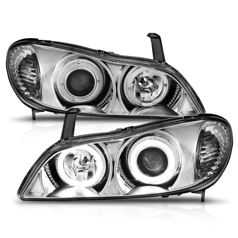 ANZO 2000-2004 Infiniti I30 Projector Headlights w/ Halo Chrome - Additional View 5