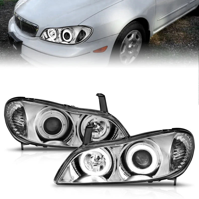 ANZO 2000-2004 Infiniti I30 Projector Headlights w/ Halo Chrome - Additional View 9