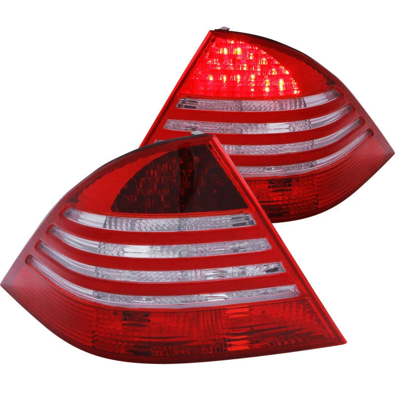 ANZO 2000-2005 Mercedes Benz S Class W220 LED Taillights Red/Clear - Main Product View