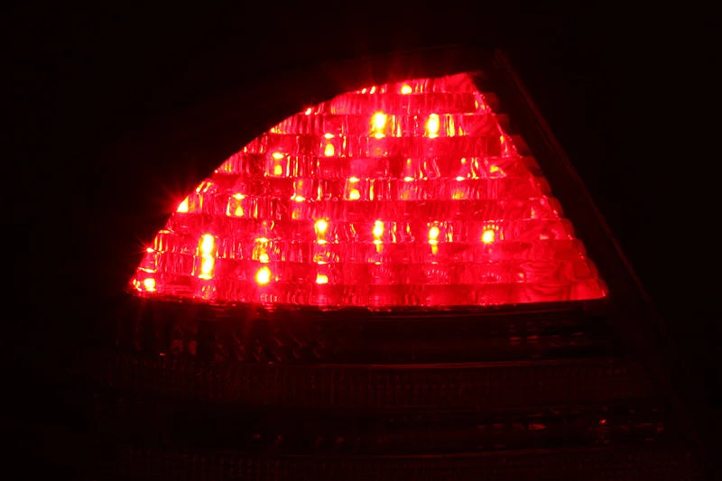 ANZO 2000-2005 Mercedes Benz S Class W220 LED Taillights Red/Clear - Side View