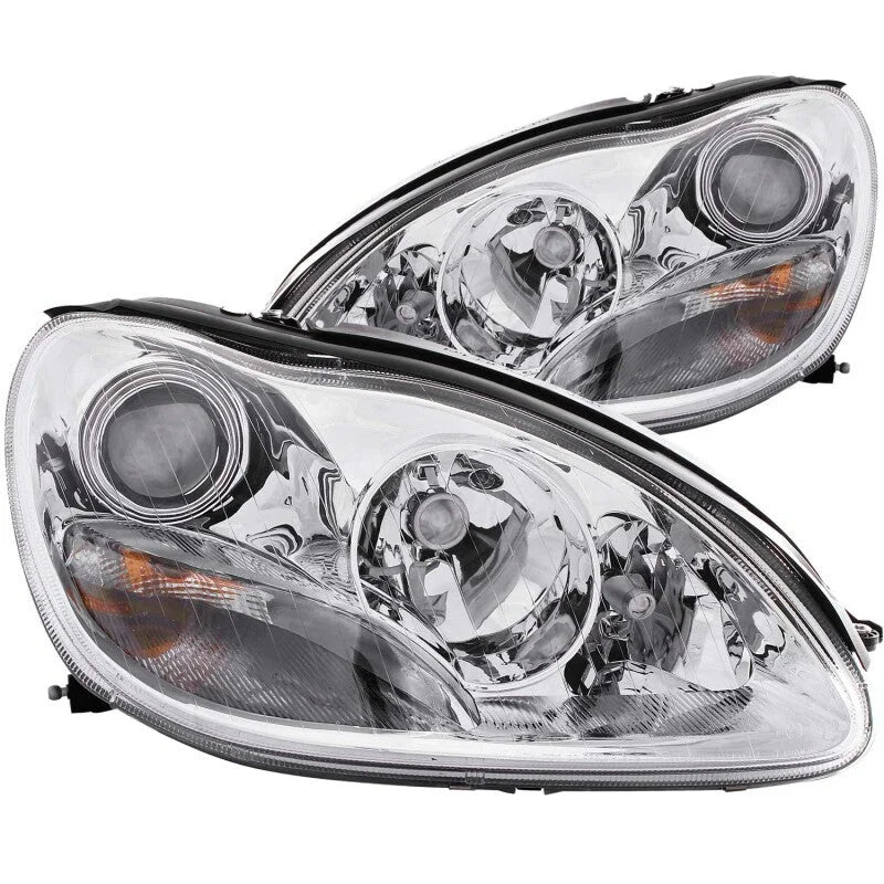 ANZO 2000-2005 Mercedes Benz S Class W220 Projector Headlights Chrome - Main Product View