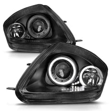 Load image into Gallery viewer, ANZO 2000-2005 Mitsubishi Eclipse Projector Headlights w/ Halo Black - Installation View