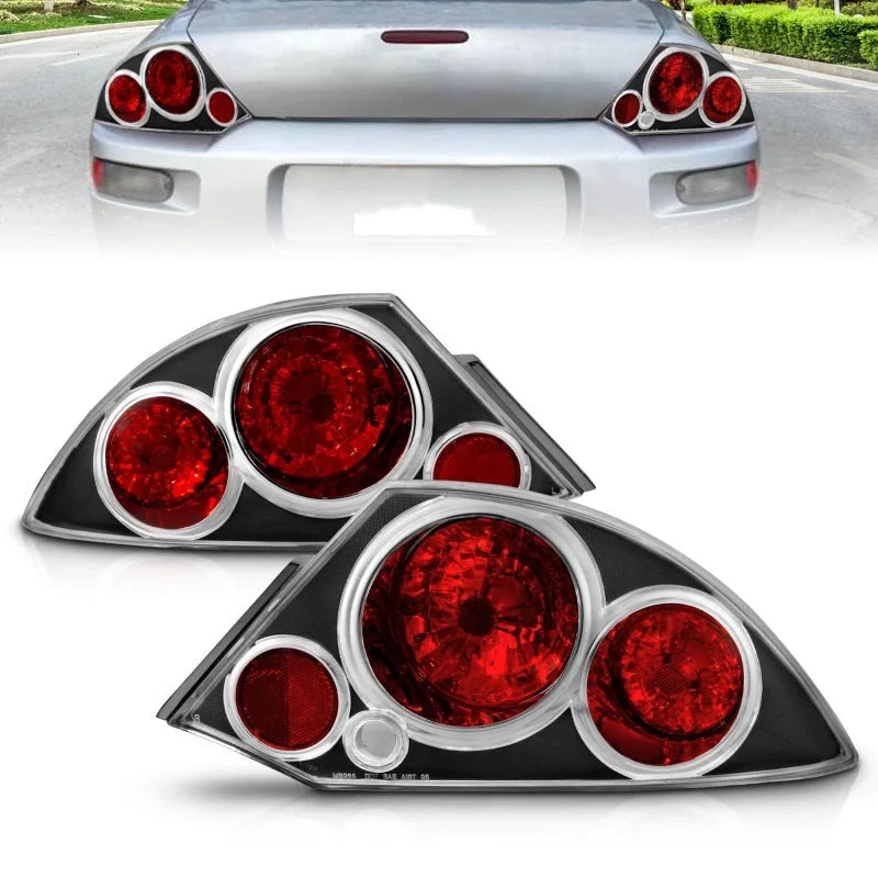 ANZO 2000-2005 Mitsubishi Eclipse Taillights Black - Main Product View