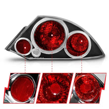 Load image into Gallery viewer, ANZO 2000-2005 Mitsubishi Eclipse Taillights Black - Additional View 8
