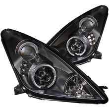 Load image into Gallery viewer, ANZO 2000-2005 Toyota Celica Projector Headlights w/ Halo Black - Main Product View