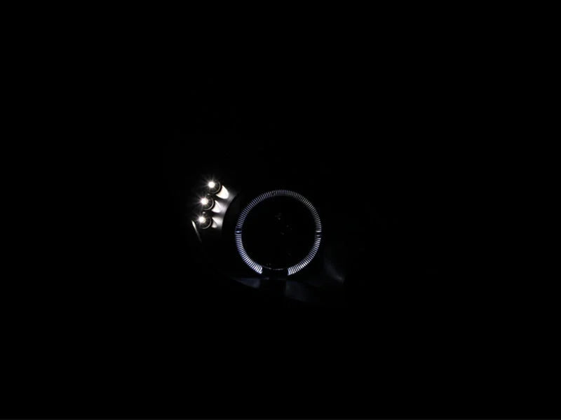 ANZO 2000-2005 Toyota Celica Projector Headlights w/ Halo Black - Side View