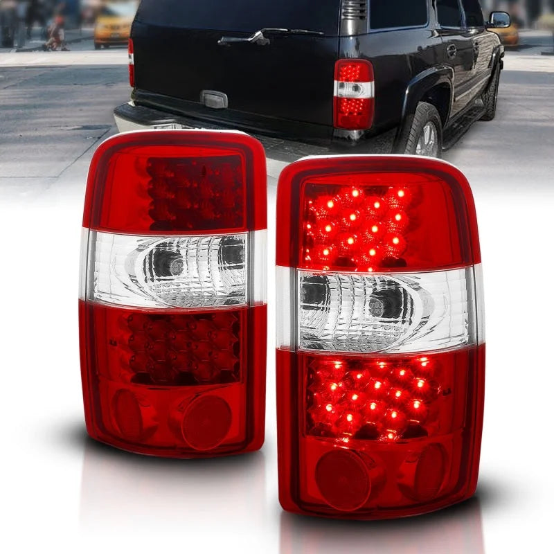 ANZO 2000-2006 Chevrolet Suburban LED Taillights Red/Clear - Main Product View
