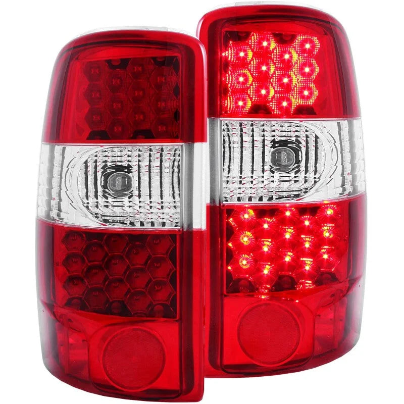 ANZO 2000-2006 Chevrolet Suburban LED Taillights Red/Clear - Back View