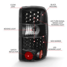 Load image into Gallery viewer, ANZO 2000-2006 Chevrolet Tahoe Led Taillights Black/Clear - Additional View 5