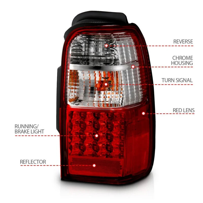 ANZO 2001-2002 Toyota 4 Runner LED Taillights Red/Clear - Additional View 5