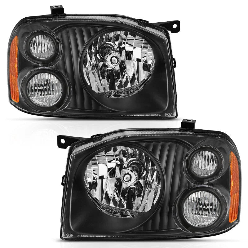 ANZO 2001-2004 Nissan Frontier Se Crystal Headlight Black Amber Reflector - Main Product View