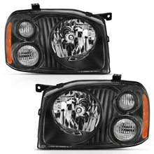 Load image into Gallery viewer, ANZO 2001-2004 Nissan Frontier Se Crystal Headlight Black Amber Reflector - Main Product View