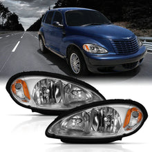 Load image into Gallery viewer, ANZO 2001-2005 Chrysler Pt Cruiser Crystal Headlight Chrome Amber (OE) - Main Product View