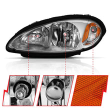 Load image into Gallery viewer, ANZO 2001-2005 Chrysler Pt Cruiser Crystal Headlight Chrome Amber (OE) - Back View