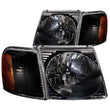 Load image into Gallery viewer, ANZO 2001-2005 Ford Explorer Crystal Headlights Black - Main Product View