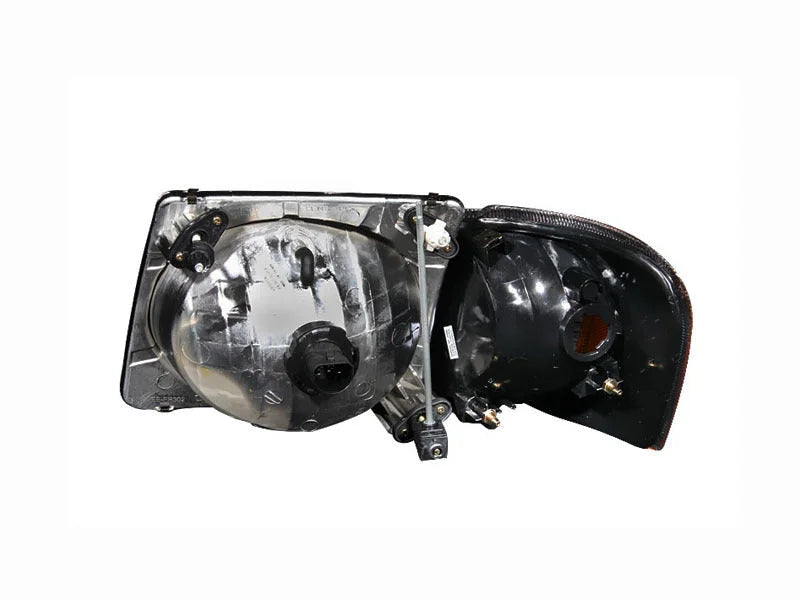 ANZO 2001-2005 Ford Explorer Crystal Headlights Black - Side View