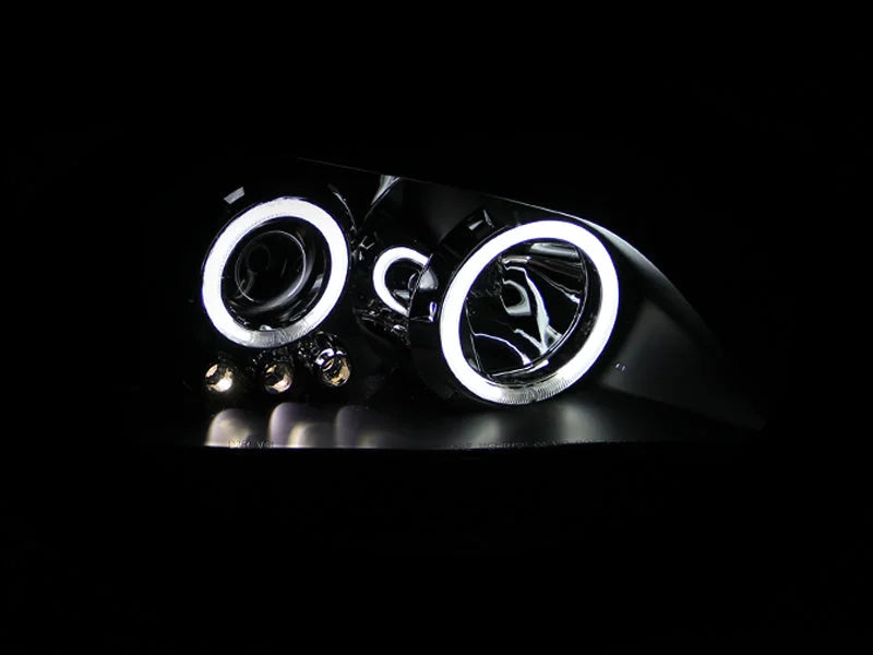 ANZO 2001-2005 Lexus Is300 Projector Headlights w/ Halo Black - Side View