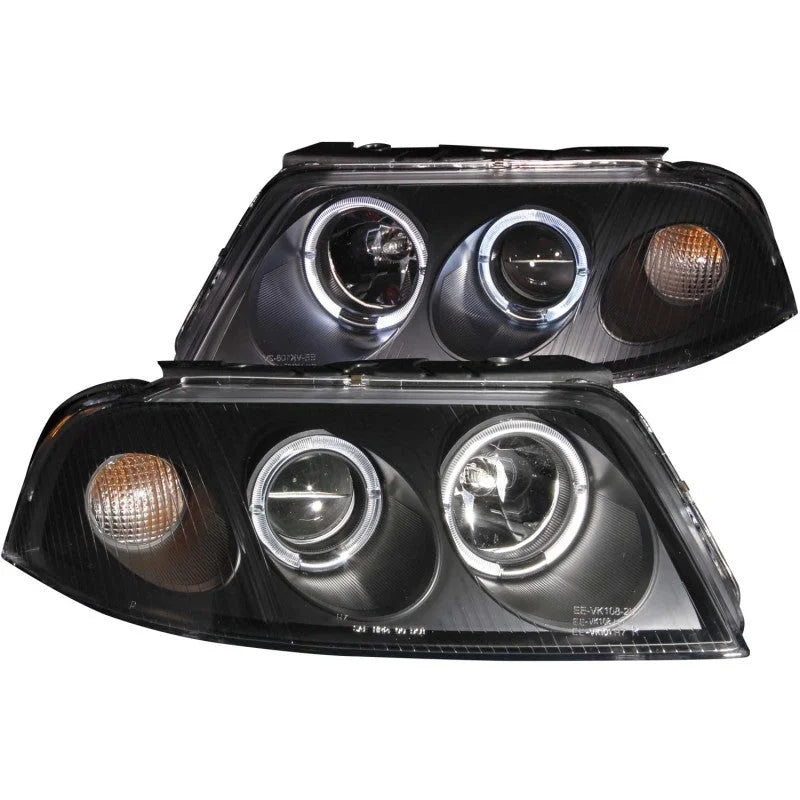 ANZO 2001-2005 Volkswagen Passat Projector Headlights w/ Halo Black - Main Product View