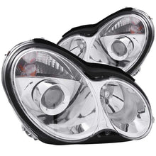Load image into Gallery viewer, ANZO 2001-2007 Mercedes Benz C Class W203 Projector Headlights Chrome - Main Product View