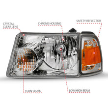 Load image into Gallery viewer, ANZO 2001-2011 Ford Ranger Crystal Headlight Chrome w/Corner Lights (OE Replacement) - Side View