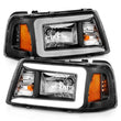 Load image into Gallery viewer, ANZO 2001-2011 Ford Ranger Crystal Headlights w/ Light Bar Black Housing - Back View