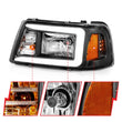 Load image into Gallery viewer, ANZO 2001-2011 Ford Ranger Crystal Headlights w/ Light Bar Black Housing - Installation View
