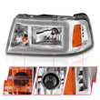 Load image into Gallery viewer, ANZO 2001-2011 Ford Ranger Crystal Headlights w/ Light Bar Chrome Housing - Side View
