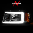 Load image into Gallery viewer, ANZO 2001-2011 Ford Ranger Crystal Headlights w/ Light Bar Chrome Housing - Back View