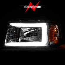Load image into Gallery viewer, ANZO 2001-2011 Ford Ranger Crystal Headlights w/ Light Bar Chrome Housing - Back View