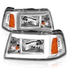 Load image into Gallery viewer, ANZO 2001-2011 Ford Ranger Crystal Headlights w/ Light Bar Chrome Housing - Installation View