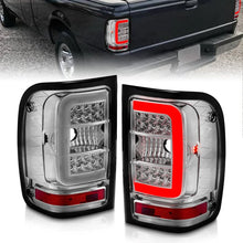 Load image into Gallery viewer, ANZO 2001-2011 Ford  Ranger LED Tail Lights w/ Light Bar Chrome Housing Clear Lens - Main Product View