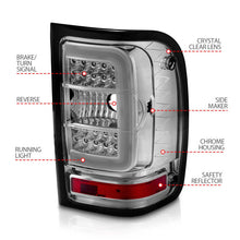 Load image into Gallery viewer, ANZO 2001-2011 Ford  Ranger LED Tail Lights w/ Light Bar Chrome Housing Clear Lens - Back View