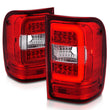 Load image into Gallery viewer, ANZO 2001-2011 Ford  Ranger LED Tail Lights w/ Light Bar Chrome Housing Red/Clear Lens - Back View