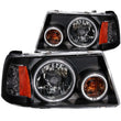 Load image into Gallery viewer, ANZO 2001-2011 Ford Ranger Projector Headlights w/ Halo Black (CCFL) 1 pc - Main Product View