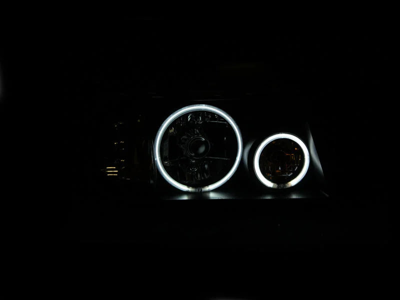 ANZO 2001-2011 Ford Ranger Projector Headlights w/ Halo Black (CCFL) 1 pc - Side View