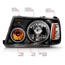 Load image into Gallery viewer, ANZO 2001-2011 Ford Ranger Projector Headlights w/ Halo Black (CCFL) 1 pc - Installation View