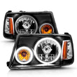 Load image into Gallery viewer, ANZO 2001-2011 Ford Ranger Projector Headlights w/ Halo Black (CCFL) 1 pc - Additional View 8