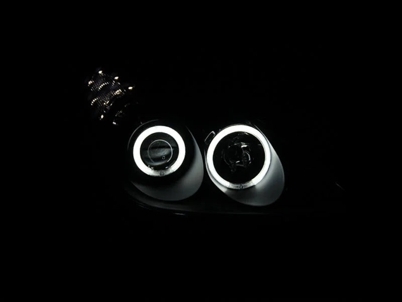 ANZO 2002-2003 Lexus Es300 Projector Headlights w/ Halo Black - Side View