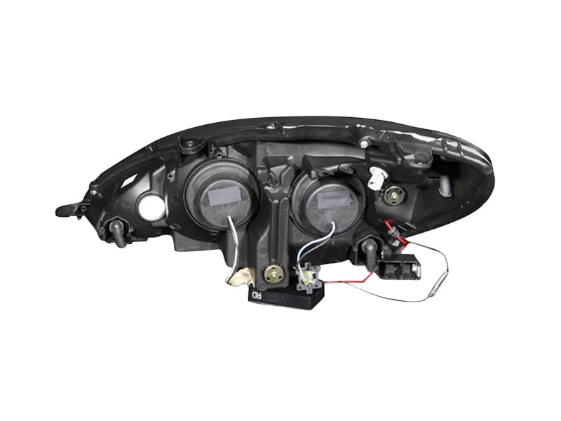 ANZO 2002-2003 Lexus Es300 Projector Headlights w/ Halo Black - Detail View