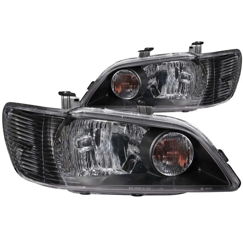 ANZO 2002-2003 Mitsubishi Lancer Crystal Headlights Black - Main Product View