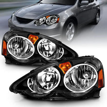 Load image into Gallery viewer, ANZO 2002-2004 Acura Rsx Crystal Headlights Black - Installation View