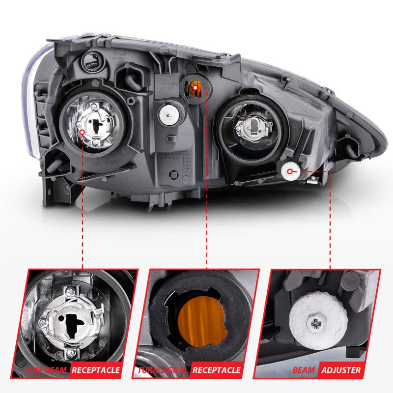ANZO 2002-2004 Acura Rsx Crystal Headlights Black - Additional View 5