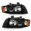 Load image into Gallery viewer, ANZO 2002-2005 Audi A4 Projector Headlight Black G2 (Halogen Type) - Main Product View