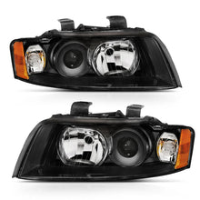 Load image into Gallery viewer, ANZO 2002-2005 Audi A4 Projector Headlight Black G2 (Halogen Type) - Main Product View